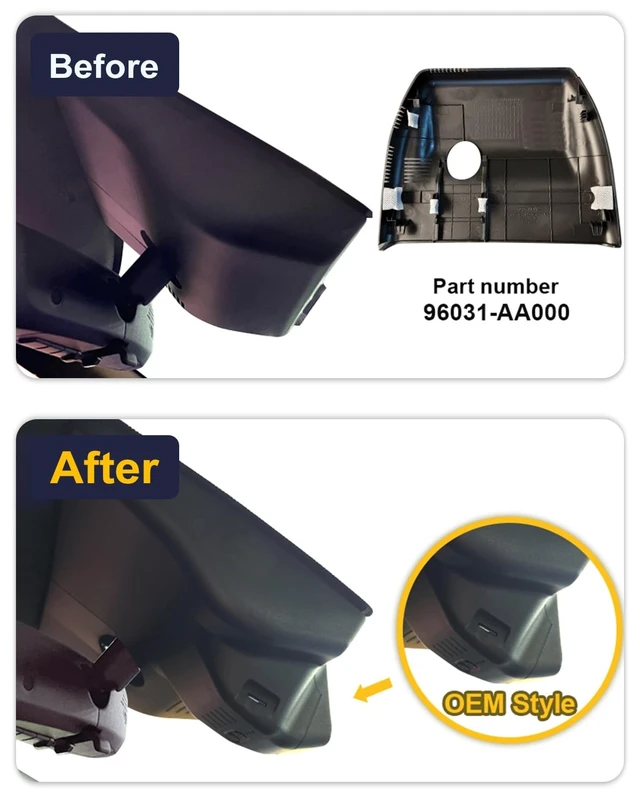 Alt view image 3 of 5 - Fitcamx Front 4K+Rear 1080P Dash Cam Adapts for Hyundai Elantra 2021-2026 (Part No#AA000) & Elantra Hybrid N, OEM Look, 2 WayHD Video, WiFi & APP, Loop Recording, G-Sensor, Easy to Use, 128GB Card