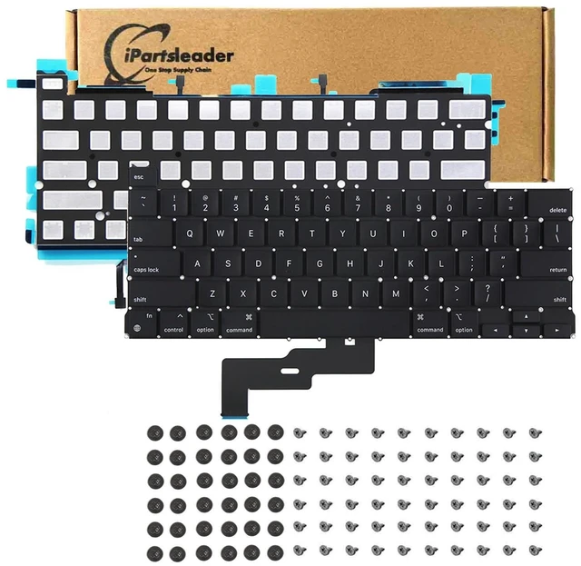 Main image of iPartsleader Backlight with Keyboard US English Replacement for MacBook Pro A2338 (13-inch,M1 2020 & M2 2022,Two Thunderbolt 3 Ports) ANSI U.S. Layout Backlit+Keyboard Screws