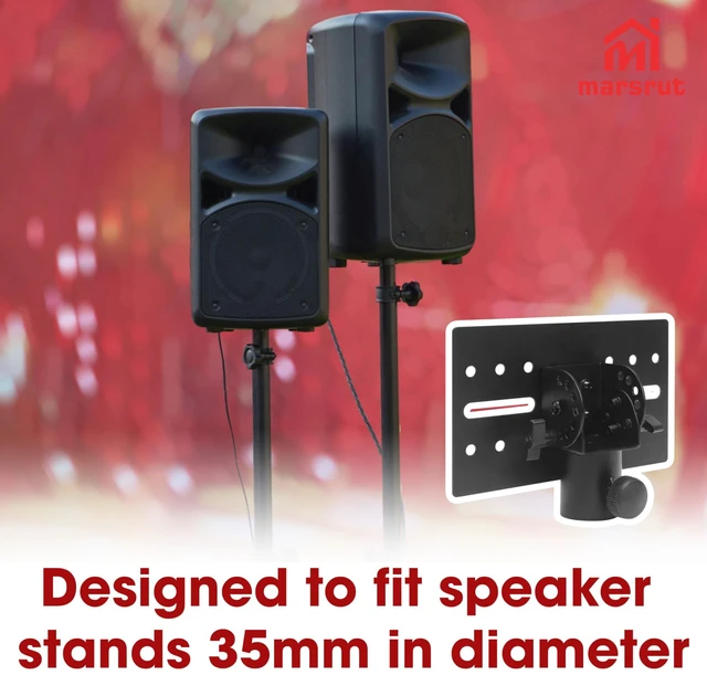 Alt view image 3 of 5 - 2pcs Speaker Pole Mount Adapter, 35mm All Metal Tripod Stand for D-G DJ PA Speaker, Stage & Event Setup, Universal Heavy-Duty Bracket Top Cap Trip Stands, Hold Up to 110lbs, Adjustable & Rotatable