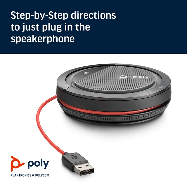 Alt view image 4 of 5 - Poly - Calisto 3200 Wired Speakerphone (Plantronics) - Personal Portable Speakerphone for Conference Calls- USB-A Compatible - Connect to your PC/Mac - Works with Teams, Zoom & more