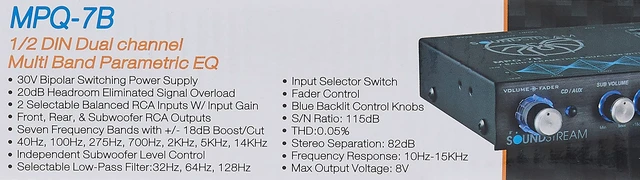 Alt view image 5 of 5 - Soundstream MPQ-7B 7-Band 1/2 DIN Equalizer