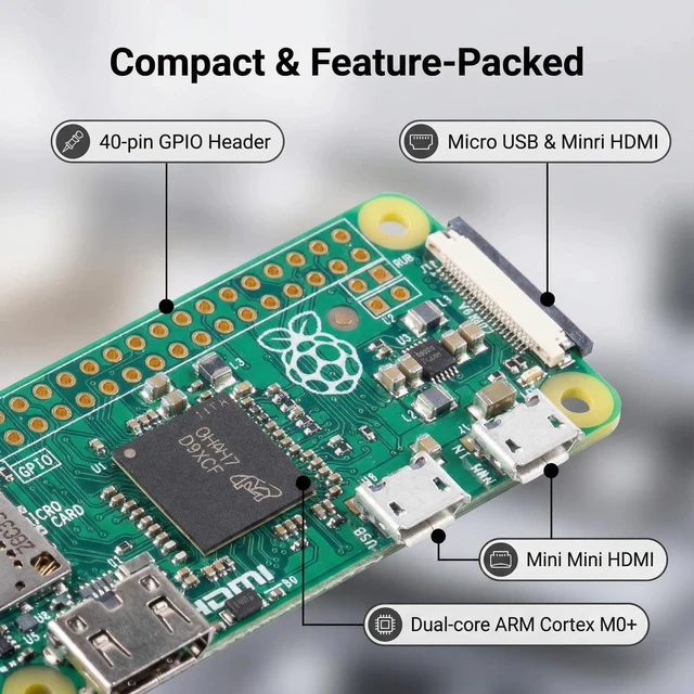 Alt view image 4 of 5 - Pi Zero Module, Quad-Core 1GHz, 512MB RAM, 40 GPIO, Mini HDMI, CSI Camera Port for Raspberry Pi