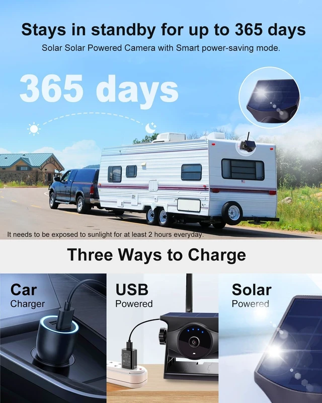 Alt view image 5 of 5 - INSEETECH AI Magnetic Solar Wireless Backup Camera & 5" Monitor Rear View