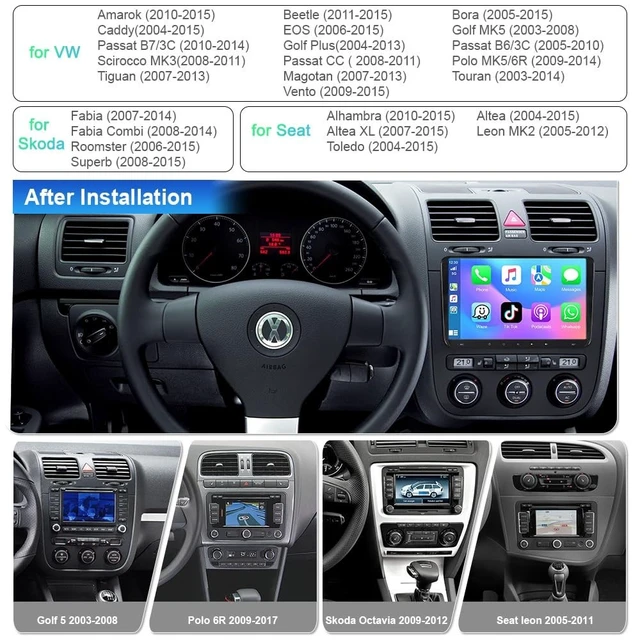 Alt view image 2 of 5 - 8Core 4+64GB Car Stereo for VW Jetta A5/Passat B6/CC/Golf MK5/Beetle