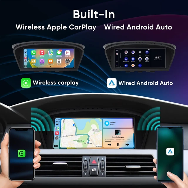 Alt view image 4 of 5 - 8.8" Touch Screen CarPlay Radio for BMW 5 Series E60 E61 E63 E64 E90 E91 E92 E93 2005-2008 CCC System Upgrade Android Auto Car Multimedias Player Original Stereo iDrive Amplifer Retained