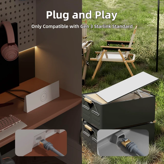 Alt view image 3 of 5 - Starlink Mini Ethernet Cable 32.8FT Waterproof High Speed Ethernet Cable
