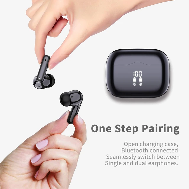 Alt view image 4 of 5 - Wireless Earbuds, Bluetooth Ear Buds 5.4 Mini HiFi Stereo with 4 ENC Noise Cancelling Mics Wireless Headphones, in Ear Earphones 40H IP7 Waterproof, USB C, Bluetooth Headset for Sports,