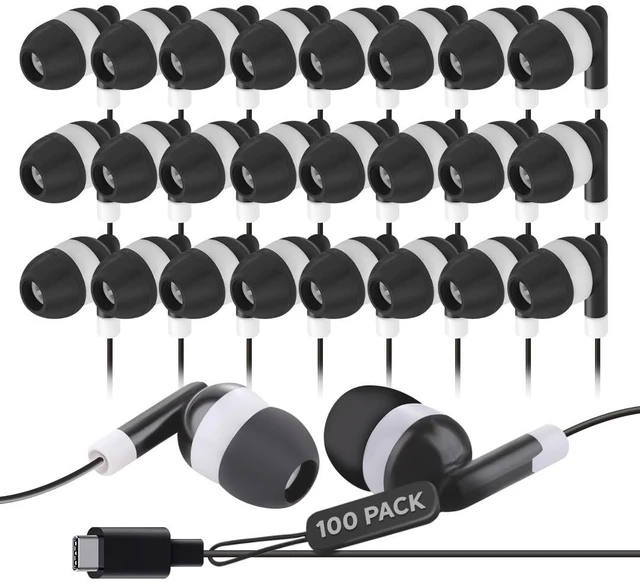 Main image of 100 Pack USB C Headphones for iPhone 17/16/15 Pro Max, Type C Wired Earbuds with Noise Isolation, USB-C Earphones for iPad, Galaxy S23/S22/S21, Chromebook, MacBook, Android Tablet
