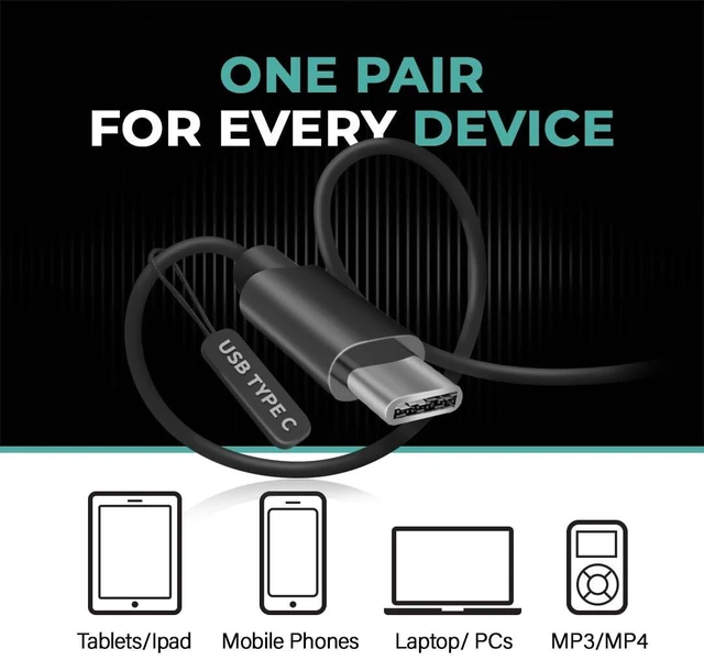 Alt view image 3 of 5 - 100 Pack USB C Headphones for iPhone 17/16/15 Pro Max, Type C Wired Earbuds with Noise Isolation, USB-C Earphones for iPad, Galaxy S23/S22/S21, Chromebook, MacBook, Android Tablet