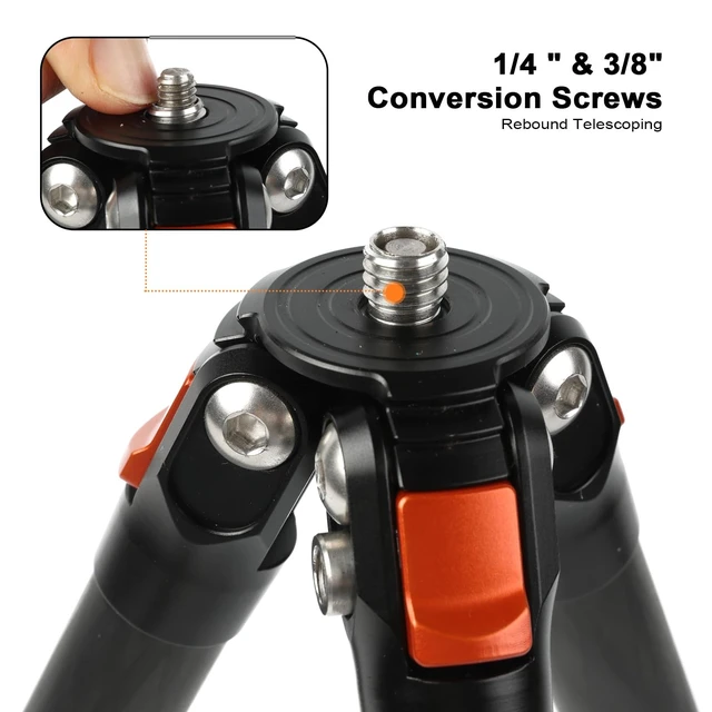 Alt view image 3 of 5 - BESENFOTO 59'' Carbon Fiber Tripod Lightweight Compact for Camera Phone
