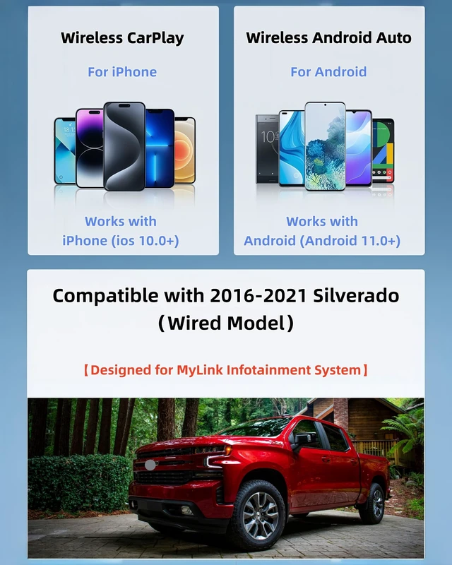 Alt view image 3 of 5 - Lugzix Compatible with 2016-2021 SilveradoWired Model Wireless Adapter