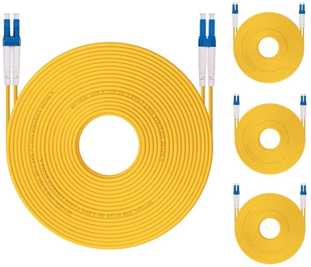 Main image of 4 Pack OS2 LC to LC Fiber Patch Cable, 30m Single Mode SFP Fiber Jumper, Duplex LC-LC 9/125um, LSZH, 98ft, for 1G/10G SMF SFP Transceiver, Router, Networks and More
