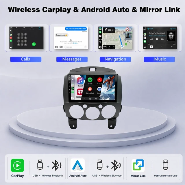 Alt view image 4 of 5 - Upgrcaru 4Core+64G Android Car Radio for Mazda 2 2007-2014 Carplay