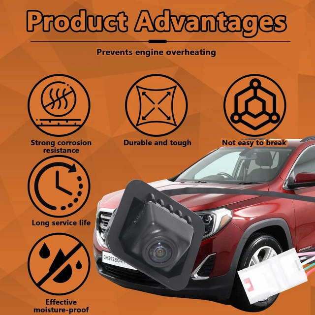 Alt view image 4 of 5 - 23188736 Rear View Backup Parking Assist Camera Replacement for MC Terrain 2018 2019 2020 2021 2022 2023,ABS Black Direct Installation