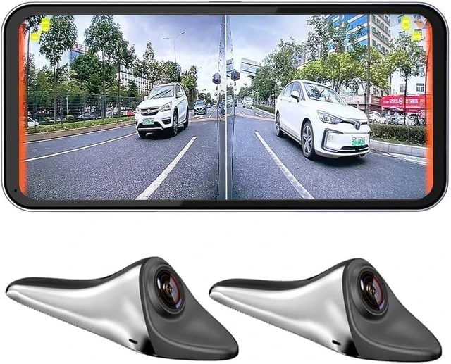 Main image of Car Blind Spot Camera Paired with Car Blind Spot Display System, Blind Spot Driving Recorder, BSD Blind Spot Warning Assistance, Blind Spot Monitoring BSM, Camera Monitoring System CMS (Silvery)