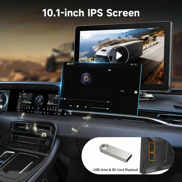 Alt view image 5 of 5 - Driauto 4 Channel 10.1 Inch Backup Camera Systerm for RV, Blind Spot Detection Touch Screen Backup Camera for Trucks, Pickups, Cars, Trailer, Stable, Courtyard, Garage, Farm with 4 Wired Cameras