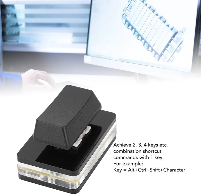Alt view image 4 of 5 - LICAEVEY Programmable USB Key, Single Keyboard Switch RGB Mechanical Red Switch, Type C Wired Customized Shortcut Key for Gaming Office and Media Control (Black)
