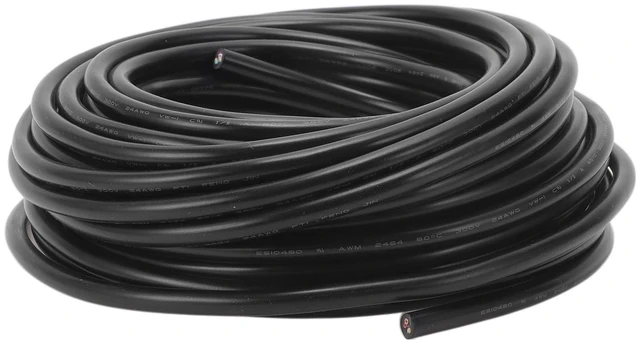 Main image of HEROFFIX Electrical Ground Wire Automotive Power Wire 49FT Black TC 1 Pcs 24AWG 6 Conductor Fully Insulated& Soft Touch Jacket Universal