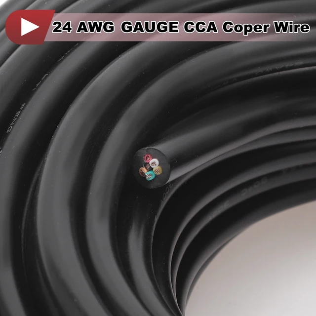 Alt view image 5 of 5 - HEROFFIX Electrical Ground Wire Automotive Power Wire 49FT Black TC 1 Pcs 24AWG 6 Conductor Fully Insulated& Soft Touch Jacket Universal