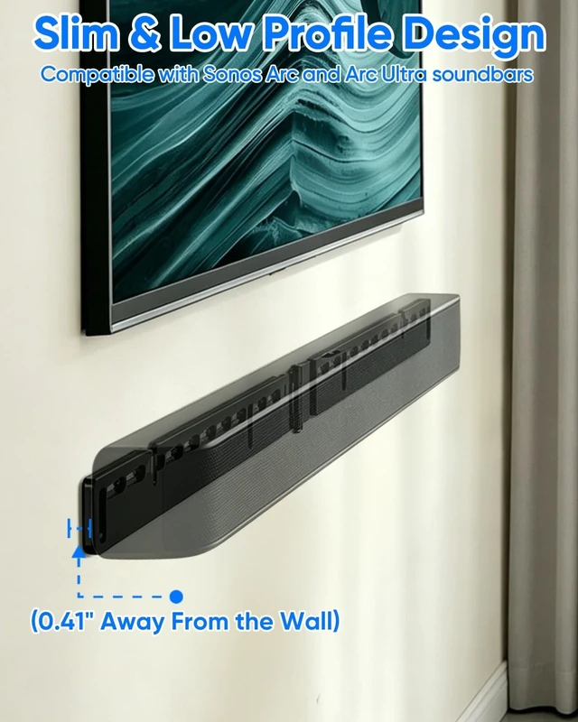 Alt view image 2 of 5 - FORGING MOUNT Soundbar Wall Mount for Sonos Arc and Arc Ultra, Black