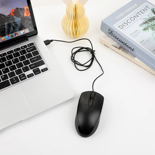 Alt view image 4 of 5 - 24 Pcs Black USB Wired Mouse, 1200 DPI 3Button Corded Mice Bulk