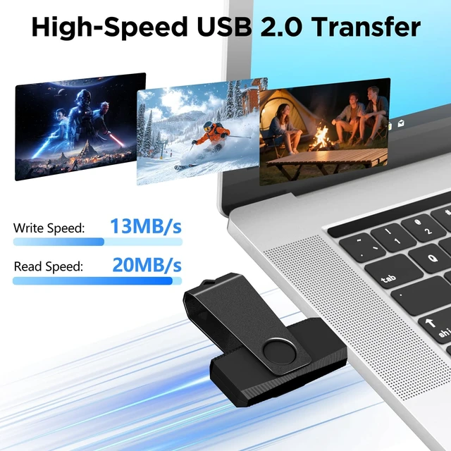 Alt view image 2 of 5 - 20-Pack 4GB USB Flash Drive Bulk TEWENE FAT32 USB2.0 Flash Drive Pack Black