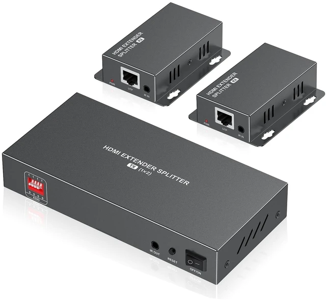 Main image of Elalight 4K 1x2 HDMI Extender Splitter Over CAT5/6/7 Ethernet Cable 165FT