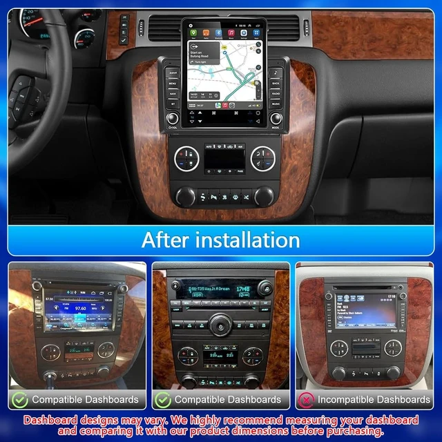 Alt view image 2 of 5 - 2G+64G Double Din Car Radio for Chevy Tahoe Suburban Silverado GMC Sierra 2007-2013 w/Wireless CarPlay Android Auto, 9.7" Android 14 Car Stereo Head Unit with Bluetooth GPS WiFi FM SWC Backup C