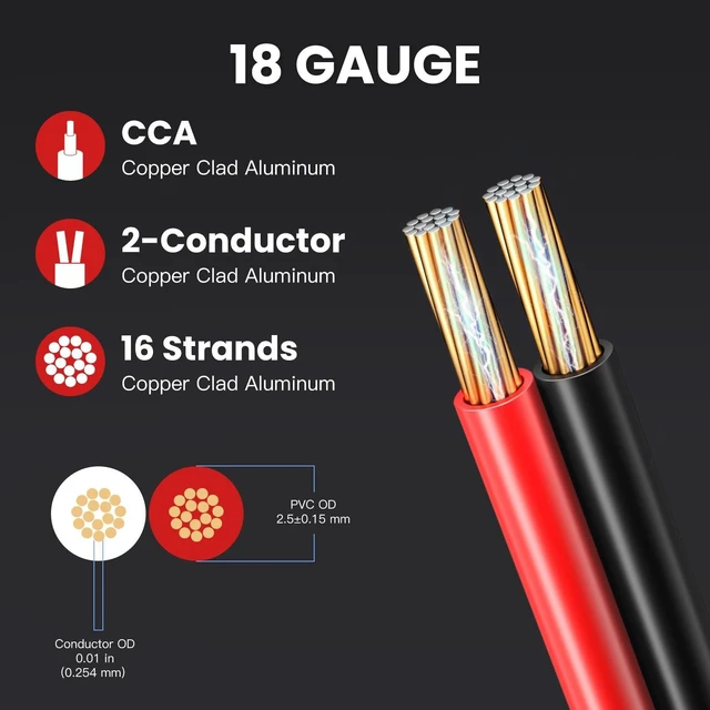 Alt view image 3 of 5 - PTASYGK 18 Gauge Speaker Wire 300ft 2-Conductor CCA Home Theater Surround