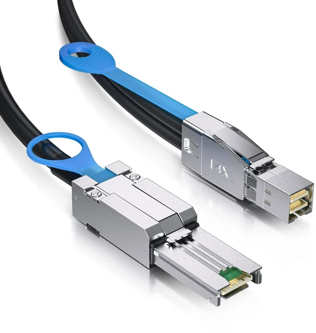 Main image of ipolex External Mini SAS HD SFF-8644 to SFF-8088 Hybrid Cable for Server, Raid Card & PCI Express Controller, 2.5-m(8.2ft)