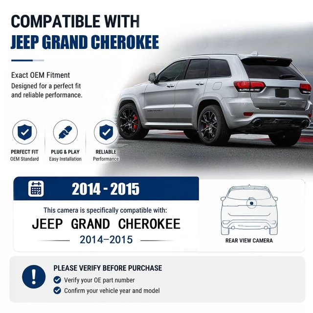 Alt view image 5 of 5 - 68375333AA Marretoo Rear View Backup Camera Compatible for 2014-2018 Jeep Grand Cherokee Park Assist Camera Replaces # 68137943AD 68137943AE, 68137943AF, 68137943AG, 68137943AH
