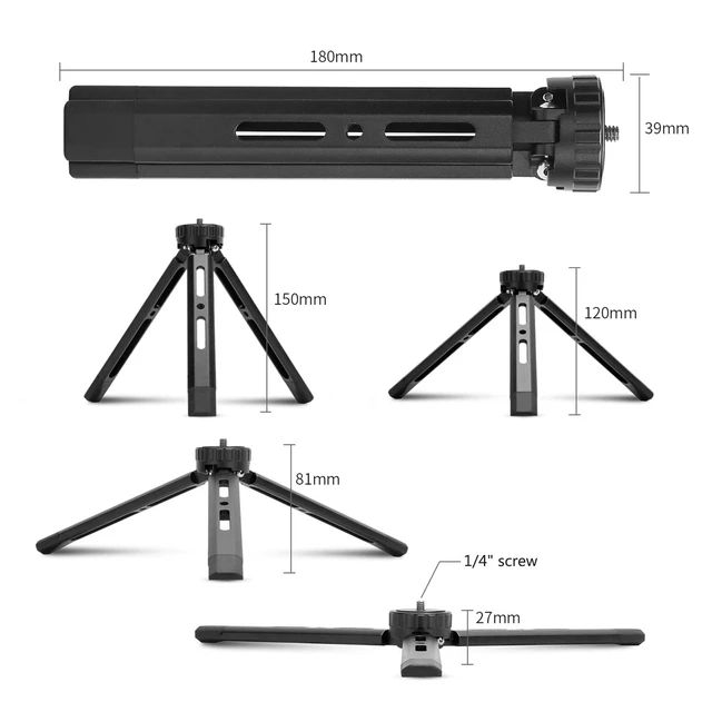Alt view image 5 of 5 - Andoer Mini Metal Tripod Aluminum Alloy Desktop Stand Tripod with 1/4 inch Screw for DSLR ILDC Camera Camcorder Projector