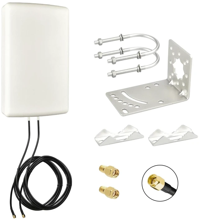 Main image of Boobrie 2x2 MIMO 10dBi High Gain Directional Panel Antenna 4G LTE/5G Antenna Outdoor 700-3800MHz for Routers, Modems, Gateways, Fixed Wireless Access SMA Male 6.56ft RG58U Cables+RP-SMA Male A