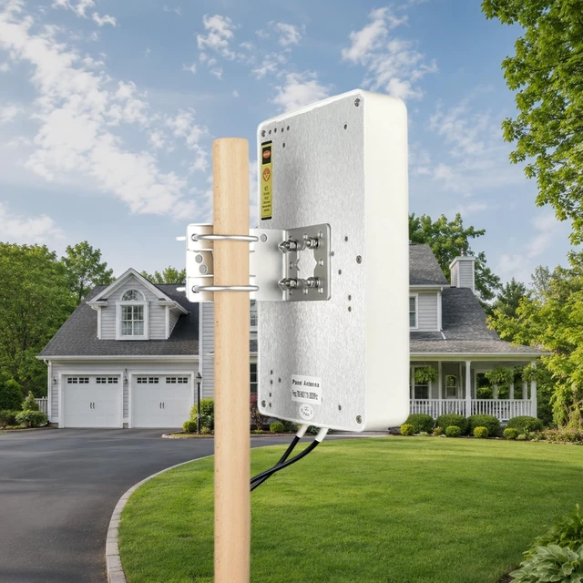 Alt view image 4 of 5 - Boobrie 2x2 MIMO 10dBi High Gain Directional Panel Antenna 4G LTE/5G Antenna Outdoor 700-3800MHz for Routers, Modems, Gateways, Fixed Wireless Access SMA Male 6.56ft RG58U Cables+RP-SMA Male A