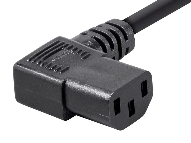 Alt view image 3 of 3 - Monoprice 15ft 14AWG Right Angle Power Cord Cable w/ 3 Conductor PC Power Connector Socket (C13/5-15P) - Black