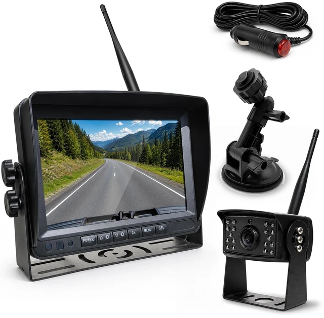 Main image of Wireless Backup Camera with 7'' HD Monitor System, Easy Install Long Range Waterproof 1080P Rear View Camera with Blind Spot Warning, DVR for Truck, Trailer, RV