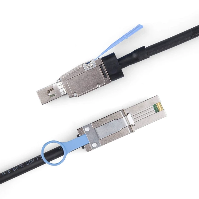 Alt view image 3 of 5 - ipolex External Mini SAS HD SFF-8644 to SFF-8088 Hybrid Cable for Server, Raid Card & PCI Express Controller, 2.5-m(8.2ft)