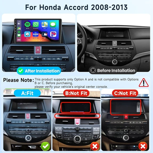 Alt view image 2 of 5 - 2G+64G Car Radio for Honda Accord 8th 2008-2013 with License Plate Rear Cam