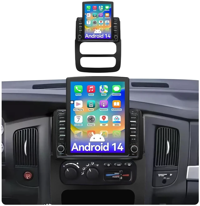 Main image of FBINSE Car Radio Stereo Compatible with Dodge Ram 2002 2003 2004 2005, 9.7" Android Head Unit Touch Screen with Wireless CarPlay/Android Auto, Bluetooth, WiFi, GPS, AHD 1080P Backup Camera, 2+6