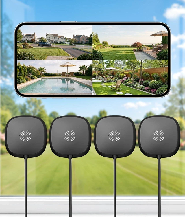 Main image of MISECU 2K No Drill Window Camera, Indoor Cameras for Home Security, 4 Pack
