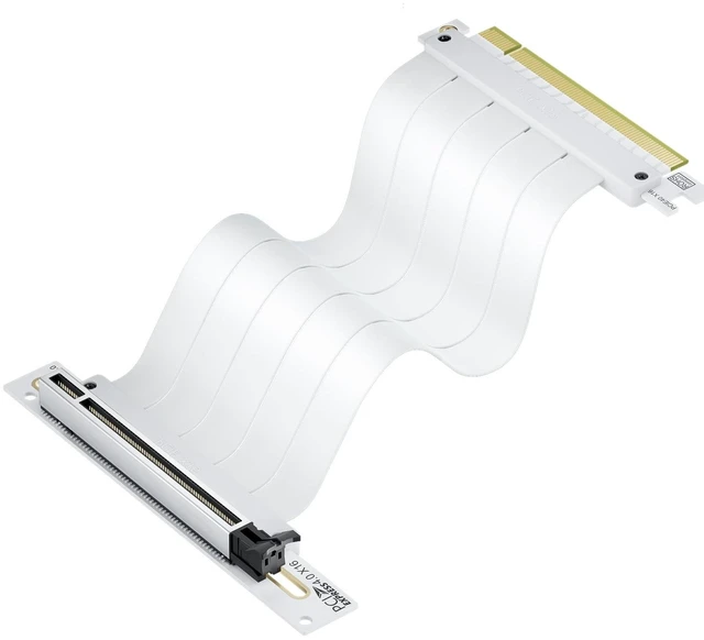 Main image of ELECNEXUS PCIe 4.0 x16 Riser Cable 100mm White, 64GB/s Shielded Flexible GPU Extension Cable for Vertical GPU Mount, Supports RTX 40/30 Series and RX 7000/6000 Series