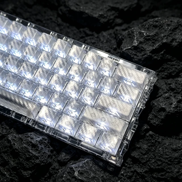 Alt view image 2 of 5 - GEKUCAP White Woven Carbon Fiber Cherry Profile Keycaps