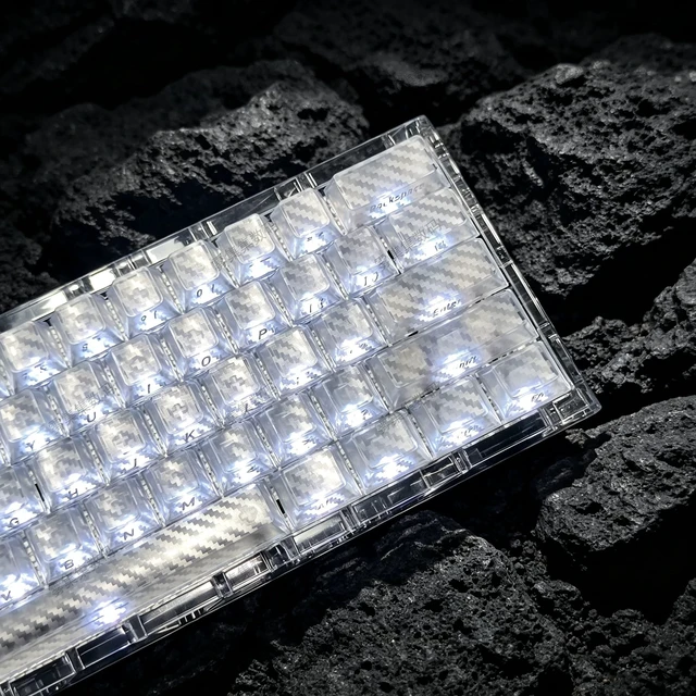 Alt view image 3 of 5 - GEKUCAP White Woven Carbon Fiber Cherry Profile Keycaps