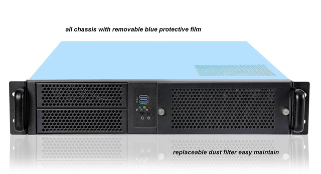 Alt view image 2 of 5 - RackChoice 2U Rackmount Server Chassis 2x5.25 + 6x3.5 ATX/MATX Support ATX PSU with Either top or Side Cooling
