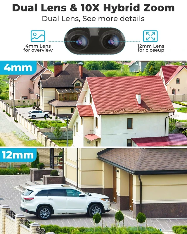 Alt view image 2 of 5 - GENBOLT [10X Hybrid Zoom 2.5K Dual-Lens POE WiFi Security Camera