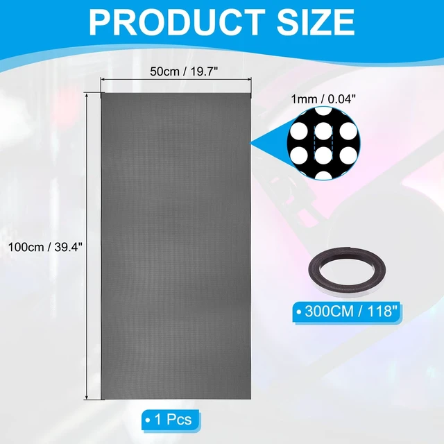 Alt view image 2 of 5 - PATIKIL PC Fan Dust Mesh 1000mm x 500mm 1mm Hole, 1 Set PVC Computer Cooler Dust Filter PC Case Cover Grills with Magnetic Strip for Computer Cooler Fan Case Dustproof, Black