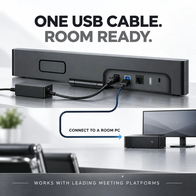 Alt view image 5 of 5 - Yealink UVC34 4K Conference Room Camera and Microphone, USB Video Bar