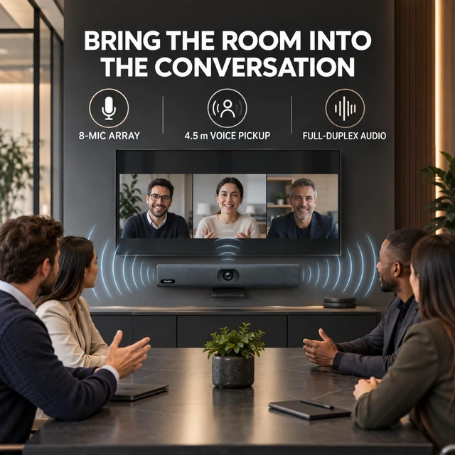 Alt view image 4 of 5 - Yealink UVC34 4K Conference Room Camera and Microphone, USB Video Bar