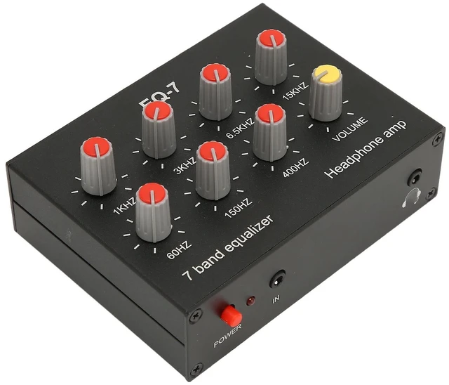 Main image of 7 Band Sound Equalizer, 12dB High Bass Adjustment Dual Channel Digital Audio Equalizer with Front 3.5mm Auxiliary Input, EQ Output Input