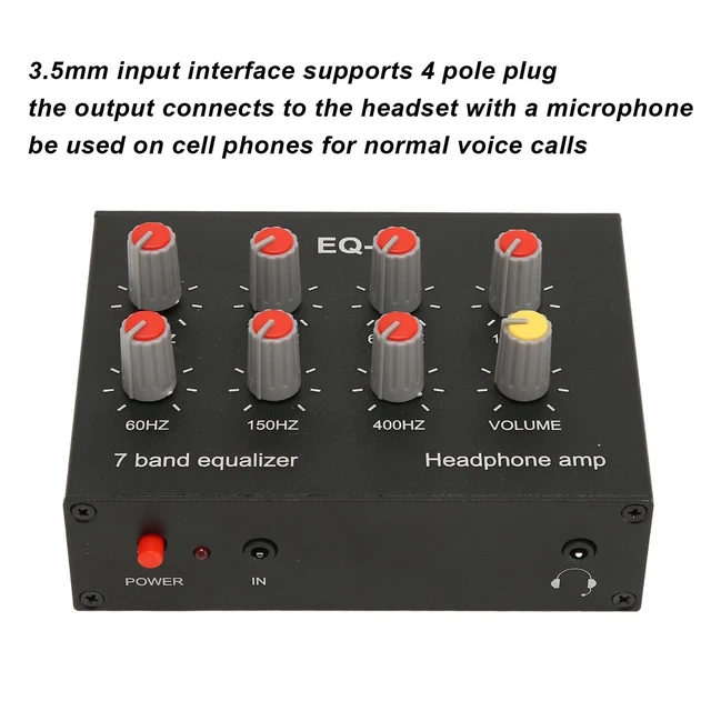 Alt view image 3 of 5 - 7 Band Sound Equalizer, 12dB High Bass Adjustment Dual Channel Digital Audio Equalizer with Front 3.5mm Auxiliary Input, EQ Output Input